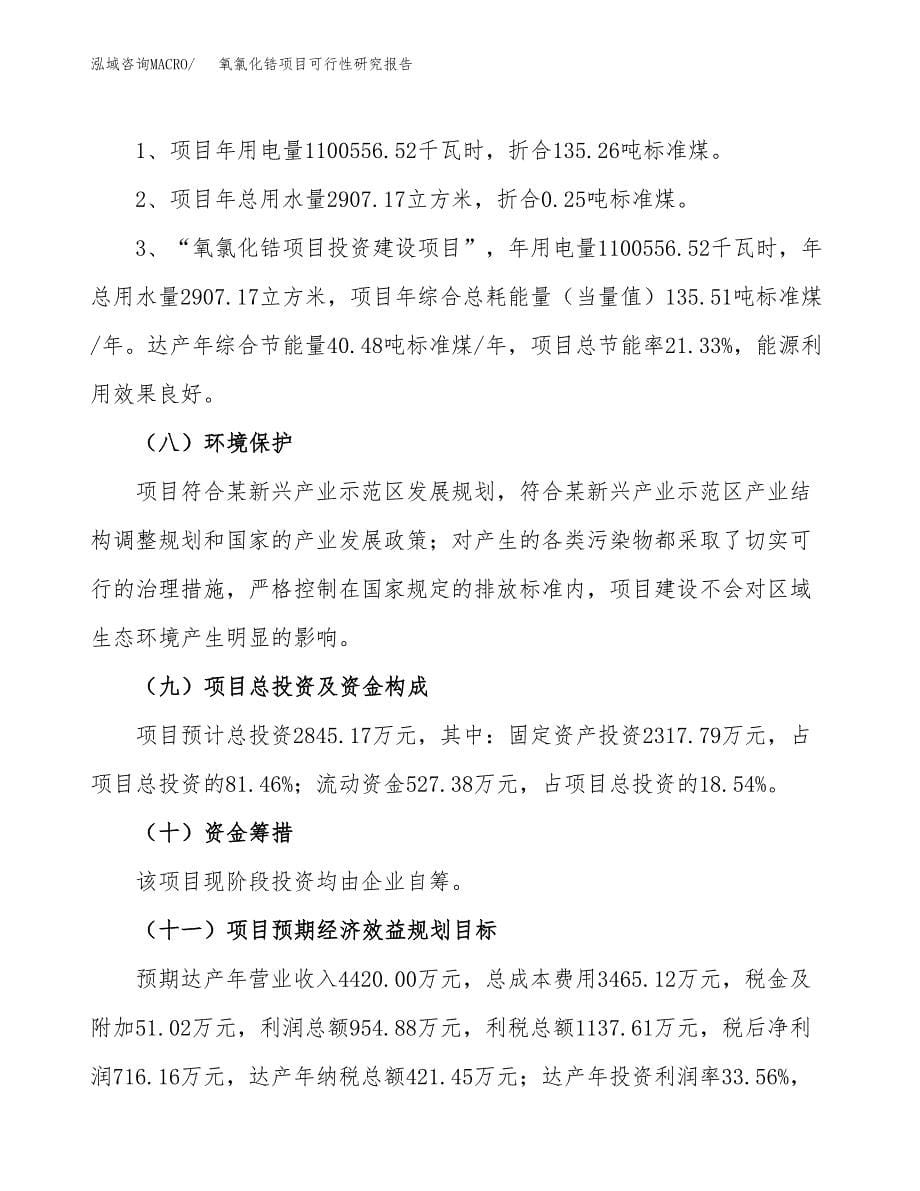 氧氯化锆项目可行性研究报告[参考范文].docx_第5页