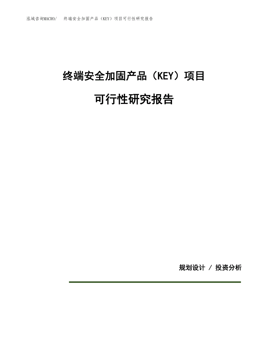 终端安全加固产品（KEY）项目可行性研究报告[参考范文].docx_第1页