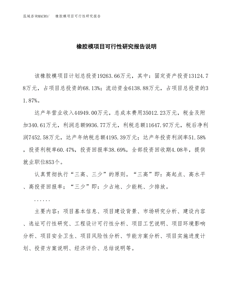 橡胶模项目可行性研究报告[参考范文].docx_第2页