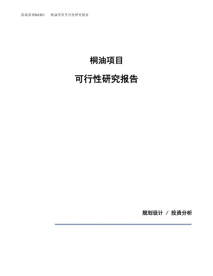 桐油项目可行性研究报告[参考范文].docx