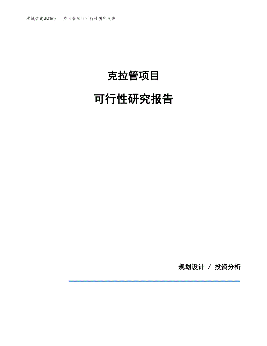 克拉管项目可行性研究报告[参考范文].docx_第1页