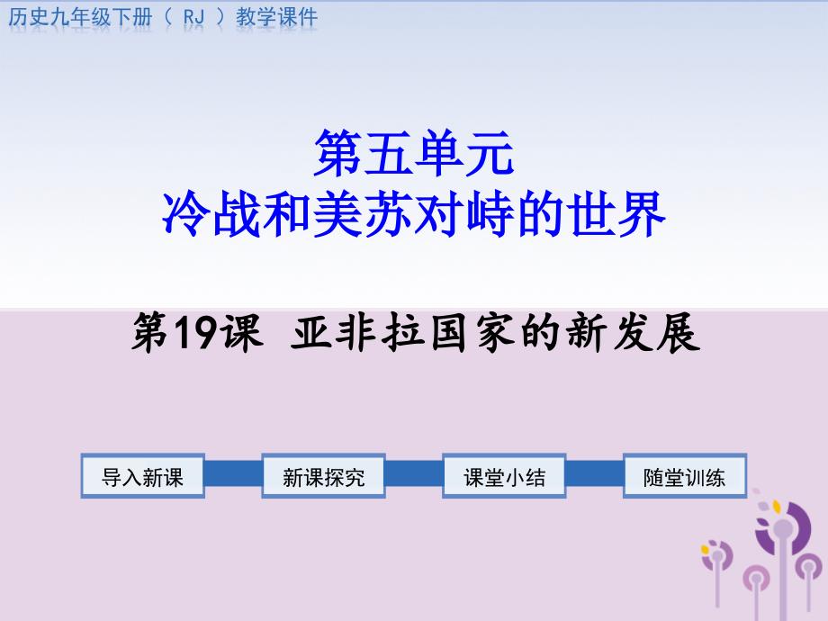 2019春九年级历史下册 第五单元 冷战和美苏对峙的世界 第19课 亚非拉国家的新发展教学课件 新人教版_第1页