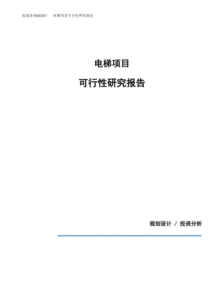 电梯项目可行性研究报告[参考范文].docx_第1页