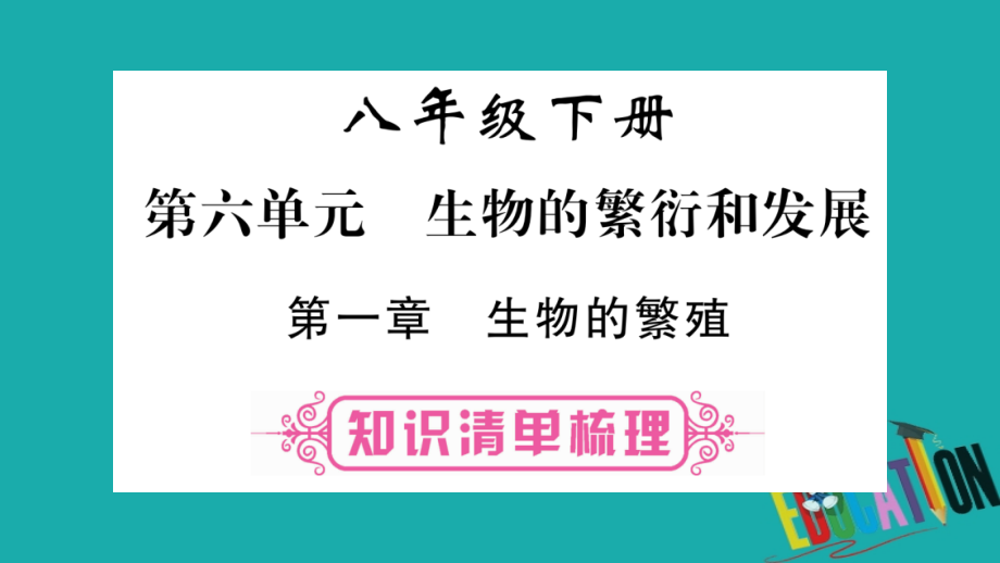 2018中考生物总复习 八下 第6单元 第1章 生物的繁殖教材考点梳理课件 冀教版_第1页