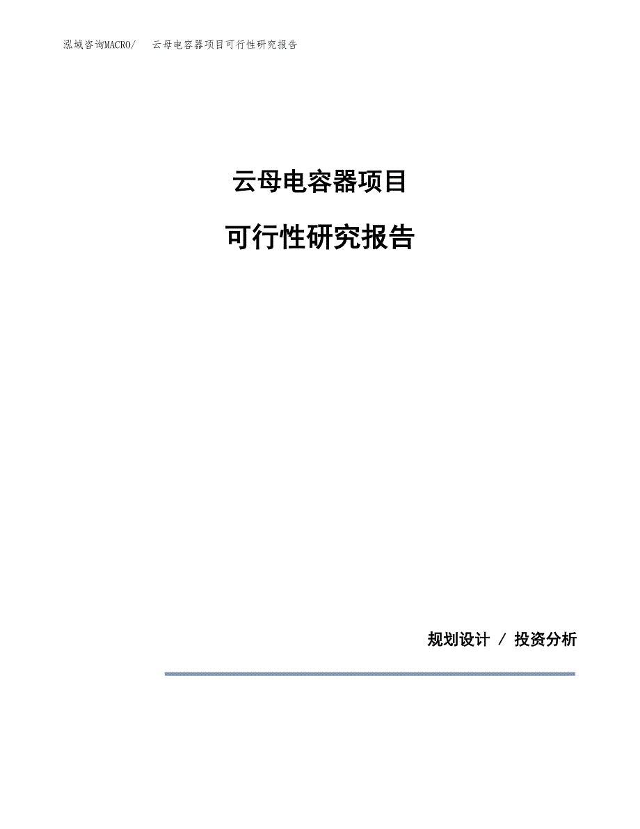 云母电容器项目可行性研究报告[参考范文].docx_第1页
