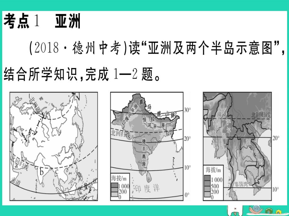 2019春八年级地理下册 专题复习四 世界主要的区域习题课件 （新版）新人教版_第2页