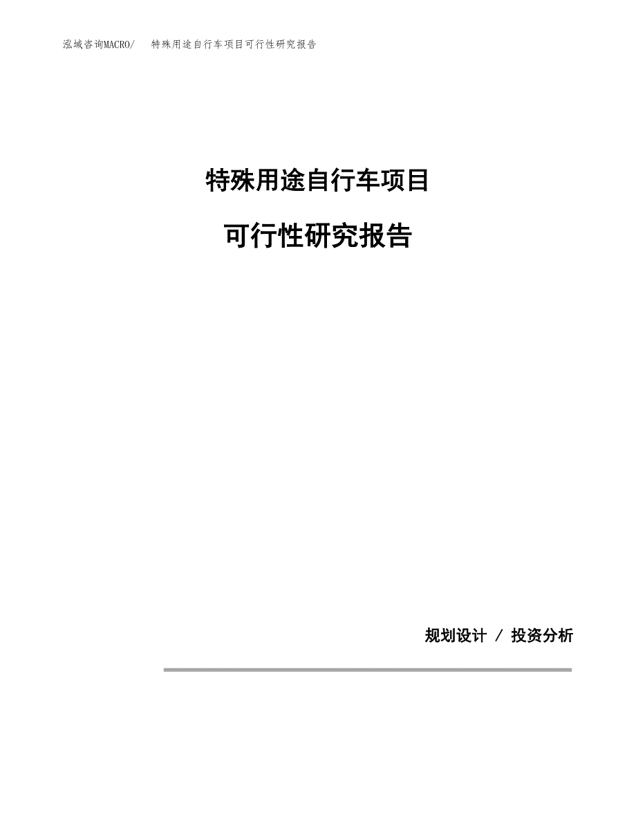 特殊用途自行车项目可行性研究报告[参考范文].docx_第1页