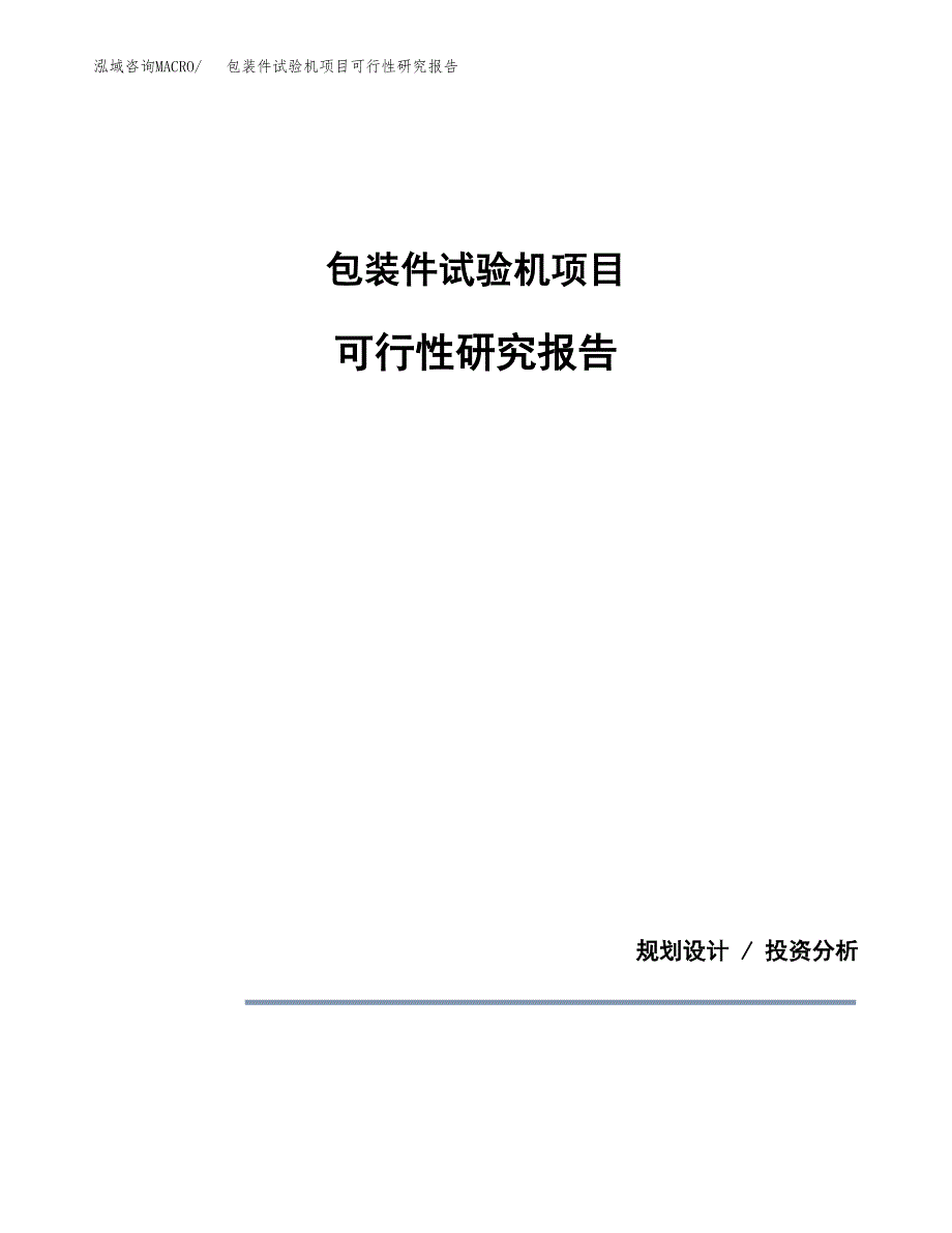 包装件试验机项目可行性研究报告[参考范文].docx_第1页