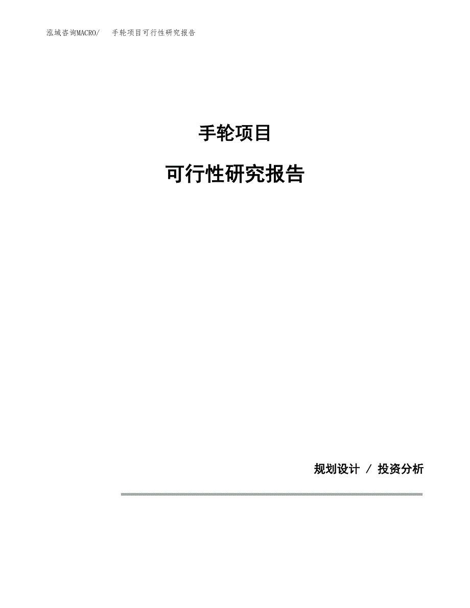 手轮项目可行性研究报告[参考范文].docx_第1页