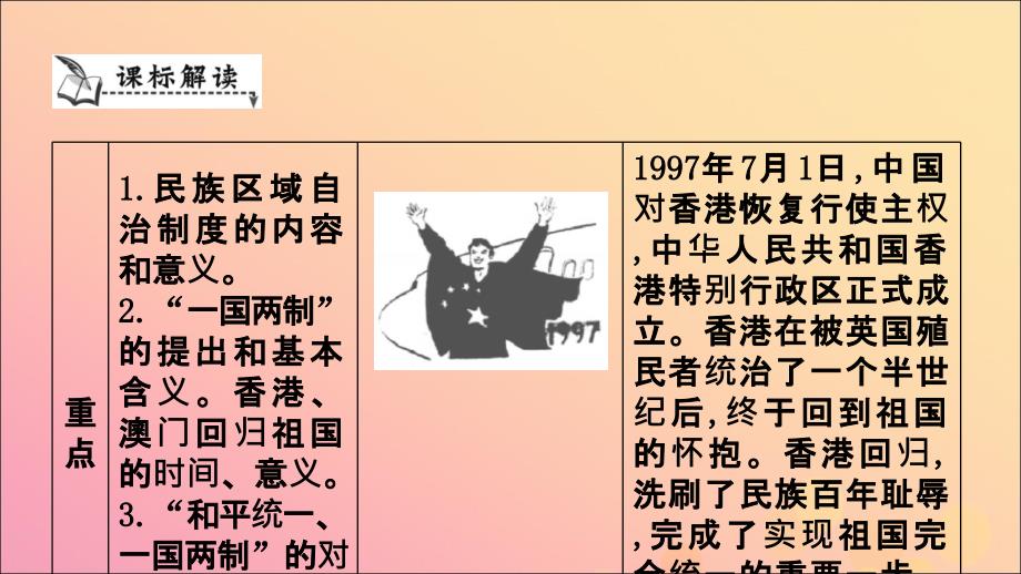 2019年春八年级历史下册 第四单元 民族团结与祖国统一导学课件 新人教版_第2页