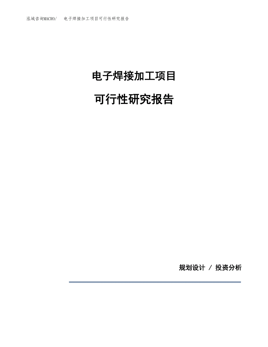 电子焊接加工项目可行性研究报告[参考范文].docx_第1页