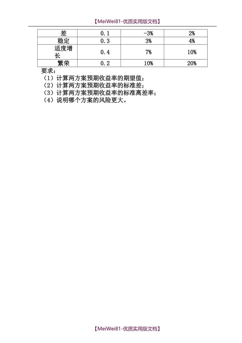 【7A文】资金时间价值与风险价值(补充练习题-含答案)_第5页