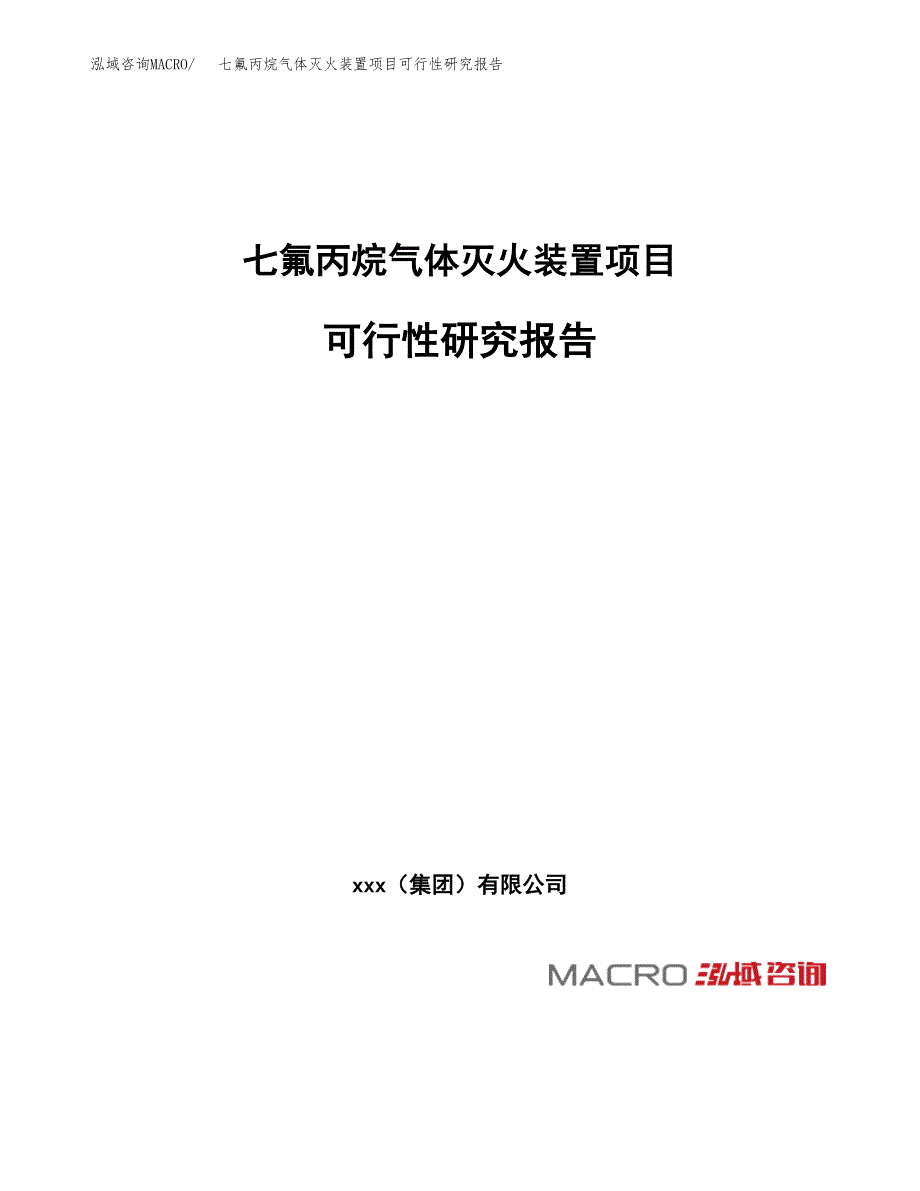 七氟丙烷气体灭火装置项目可行性研究报告_范文.docx_第1页