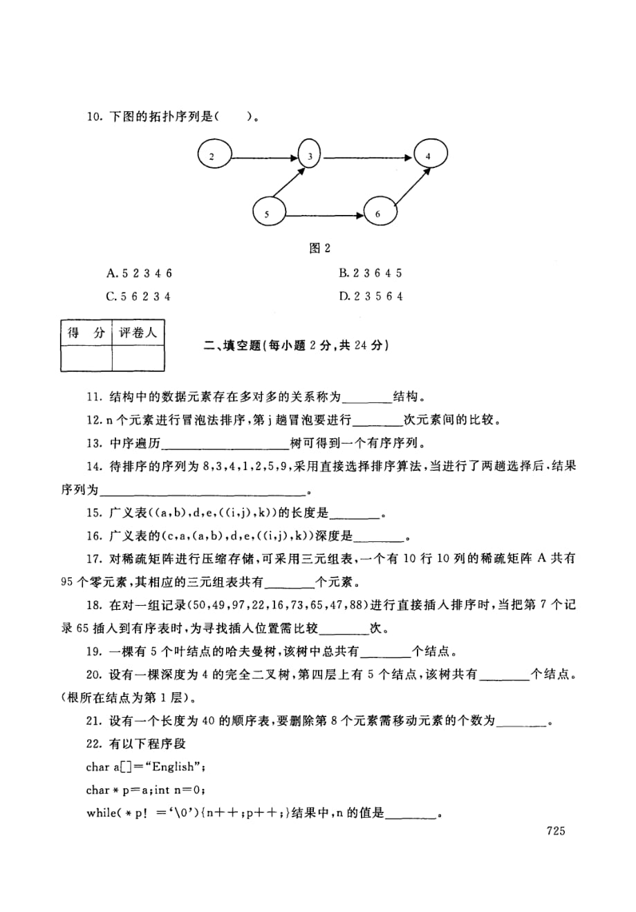 2017年秋试卷号1252数据结构本_第3页