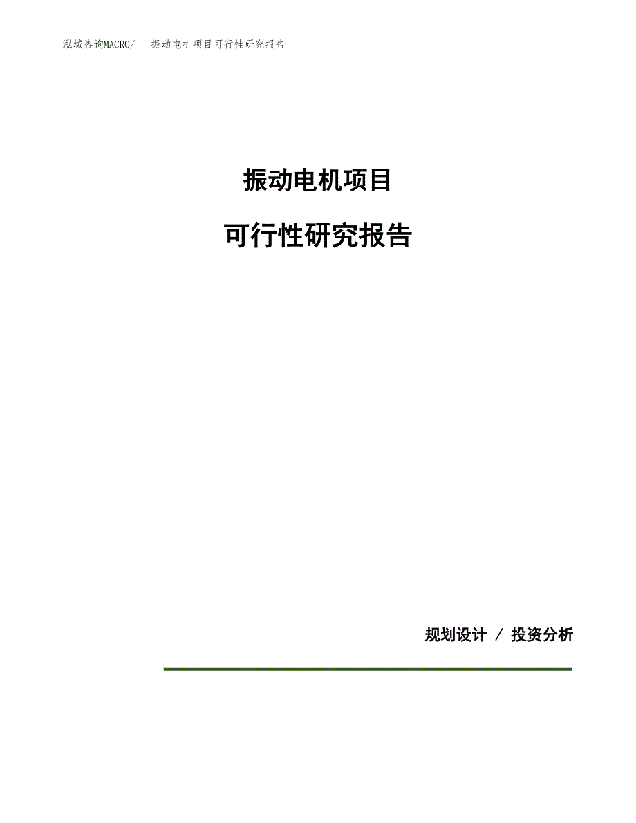 振动电机项目可行性研究报告[参考范文].docx_第1页