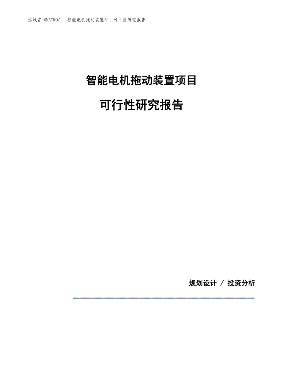 智能电机拖动装置项目可行性研究报告[参考范文].docx_第1页