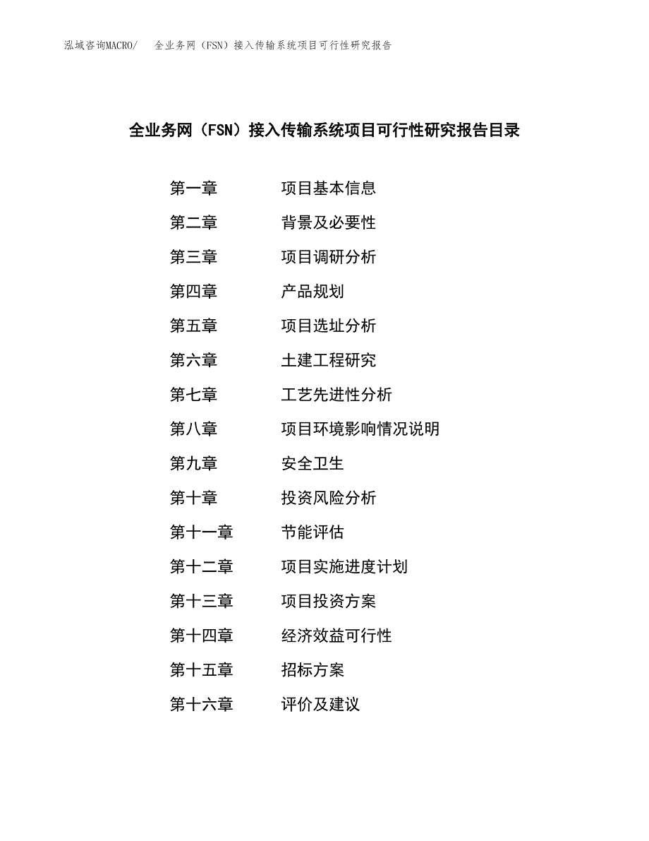 全业务网（FSN）接入传输系统项目可行性研究报告_范文.docx_第2页