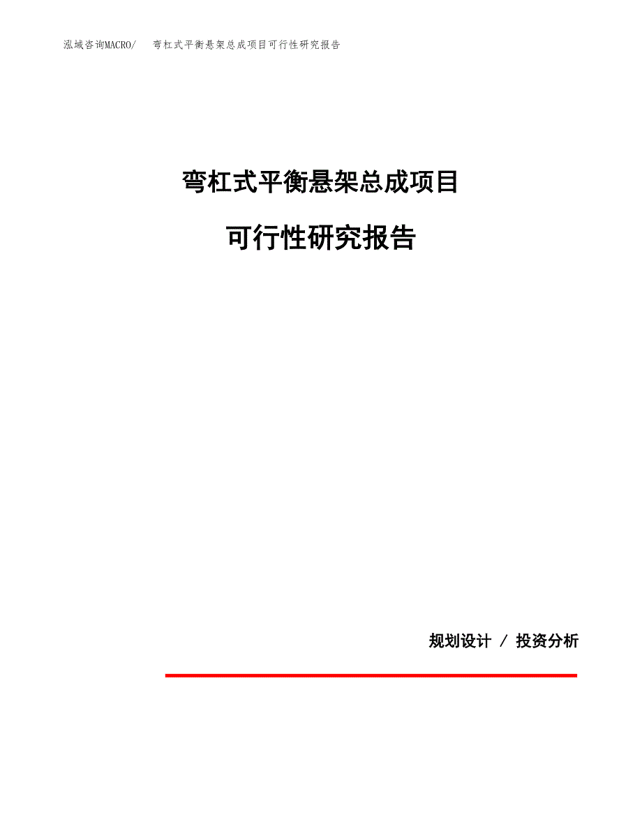 弯杠式平衡悬架总成项目可行性研究报告[参考范文].docx_第1页