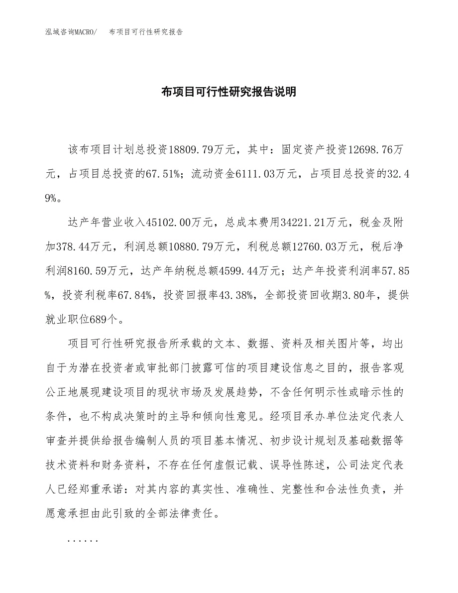 布项目可行性研究报告[参考范文].docx_第2页