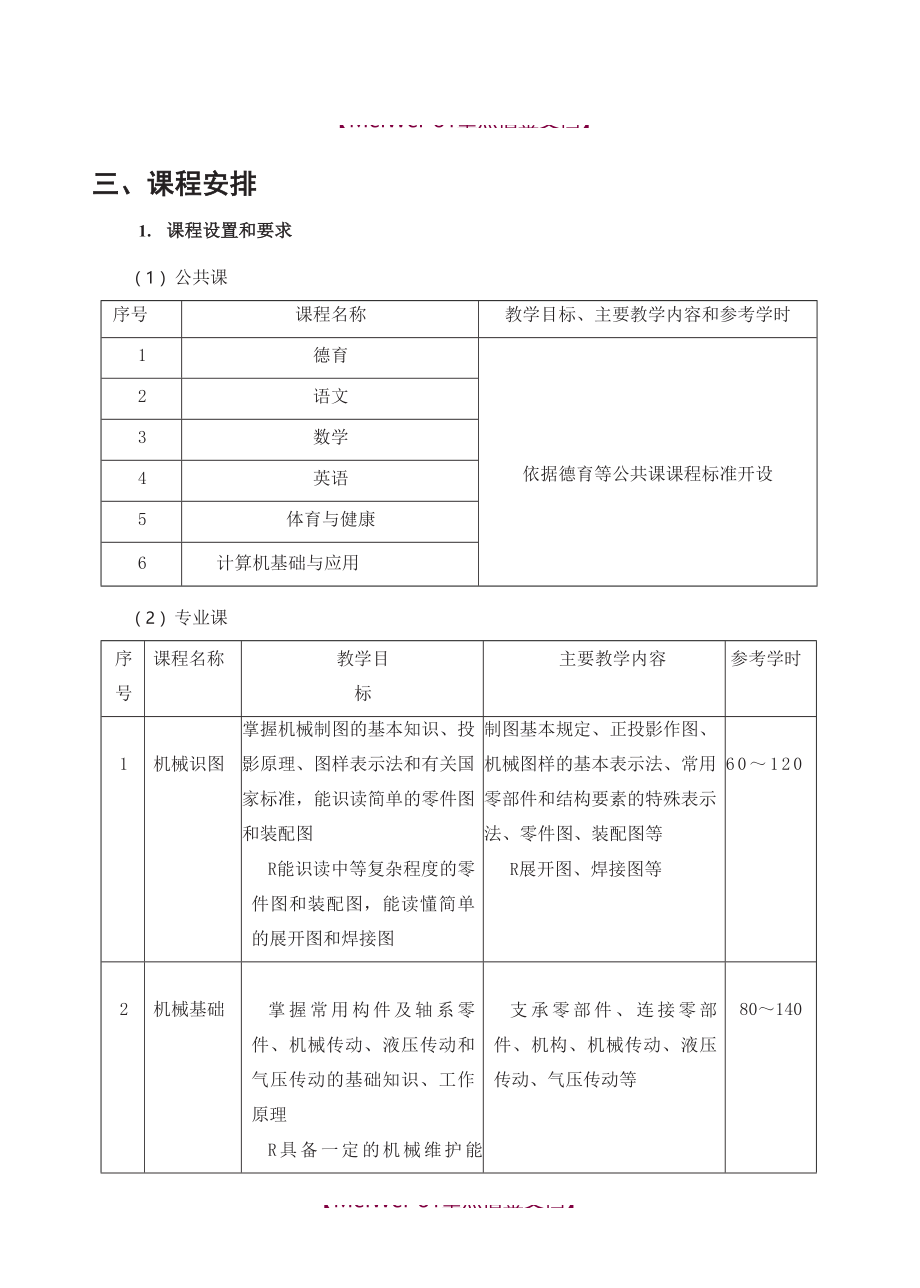 【9A文】技工教学计划和教学大纲_第3页