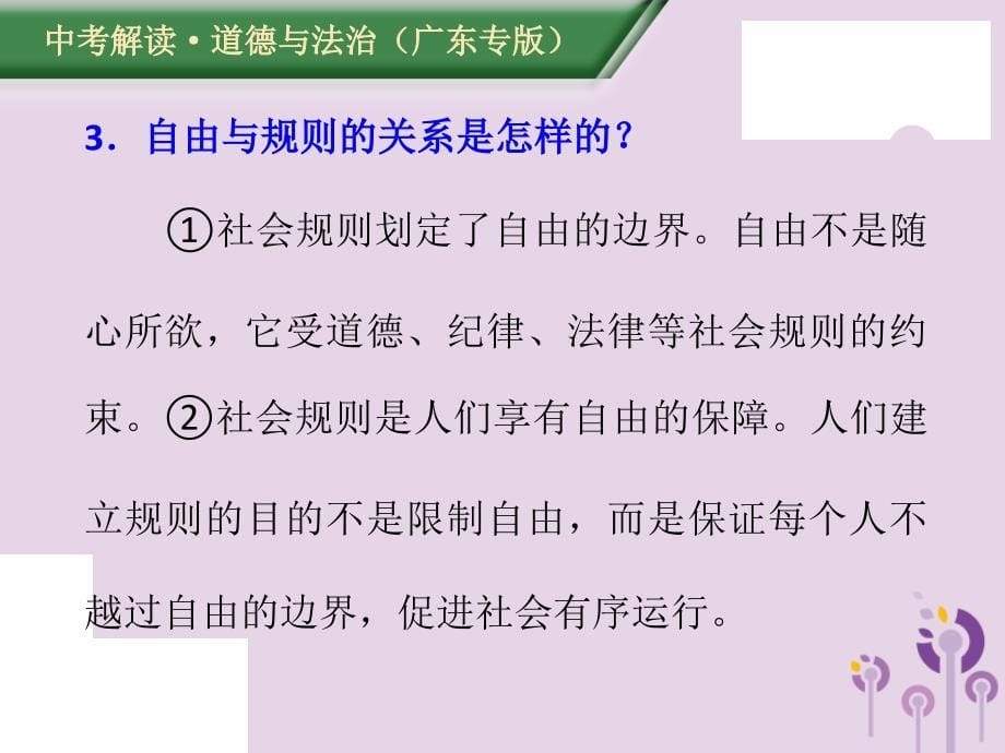 （广东专版）2019年中考道德与法治解读总复习 知识专题六 遵守社会规则 践行道德法律课件_第5页