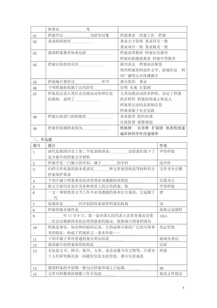 档案学理论基础题库_第5页