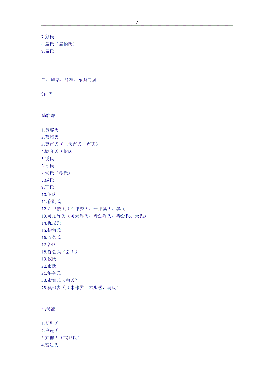 国内古代少数民族姓氏大全_第3页