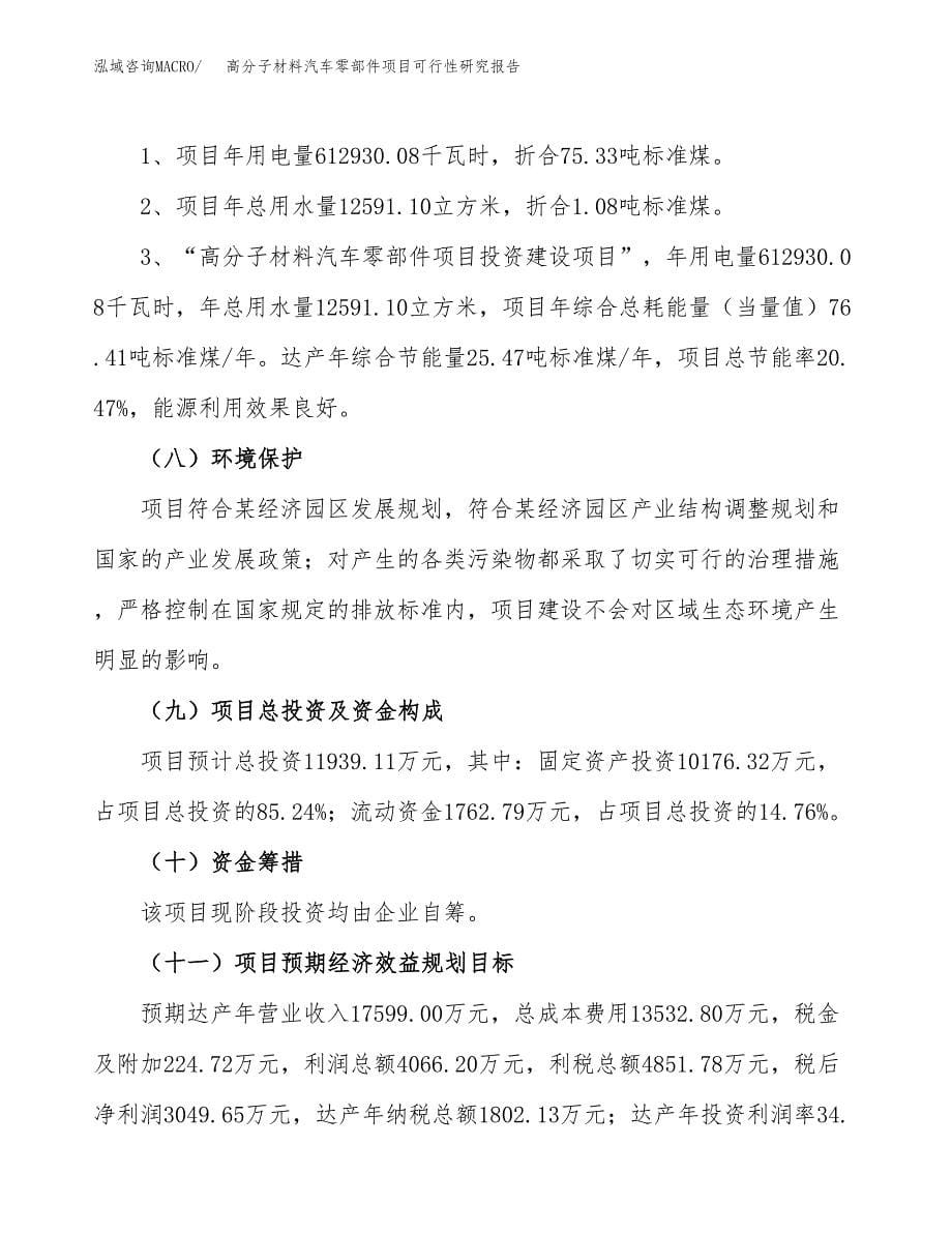 高分子材料汽车零部件项目可行性研究报告[参考范文].docx_第5页