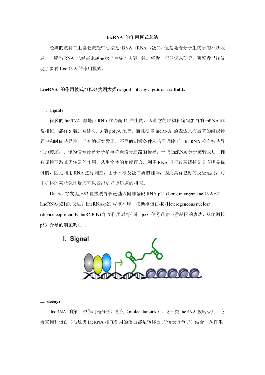 lncrna 作用模式_第1页