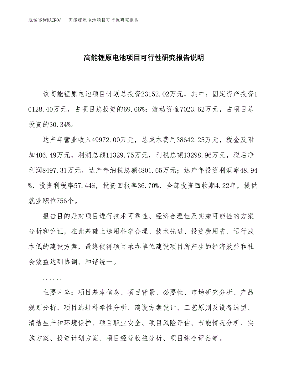 高能锂原电池项目可行性研究报告[参考范文].docx_第2页