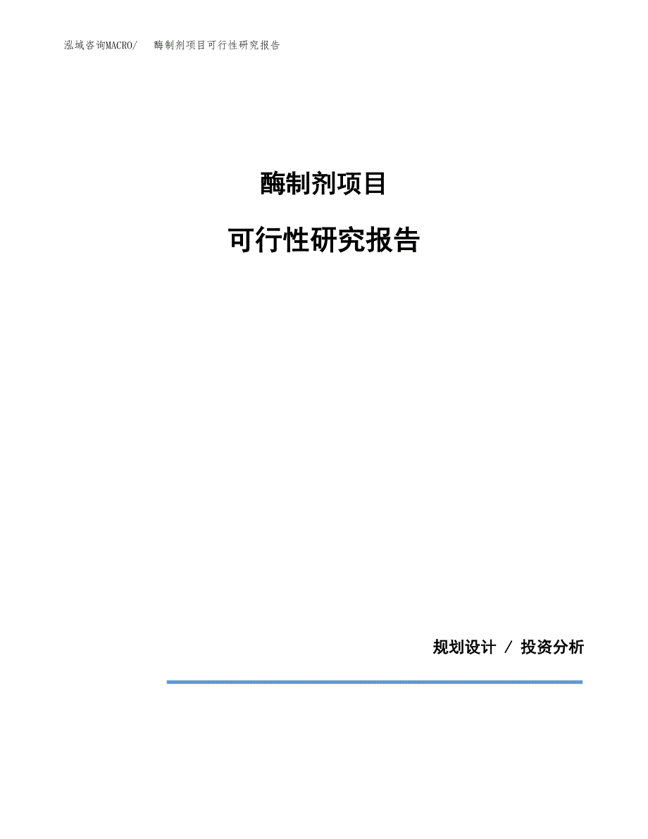 酶制剂项目可行性研究报告[参考范文].docx_第1页