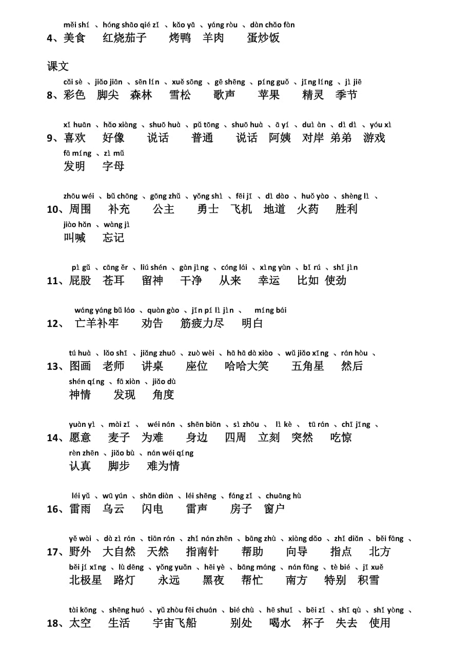 最新部编二年级下册语文词语表(带拼音)_第2页