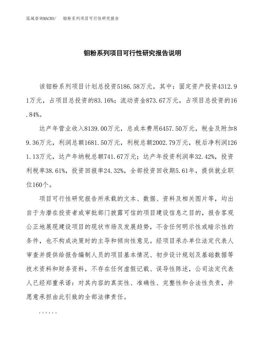 钼粉系列项目可行性研究报告[参考范文].docx_第2页