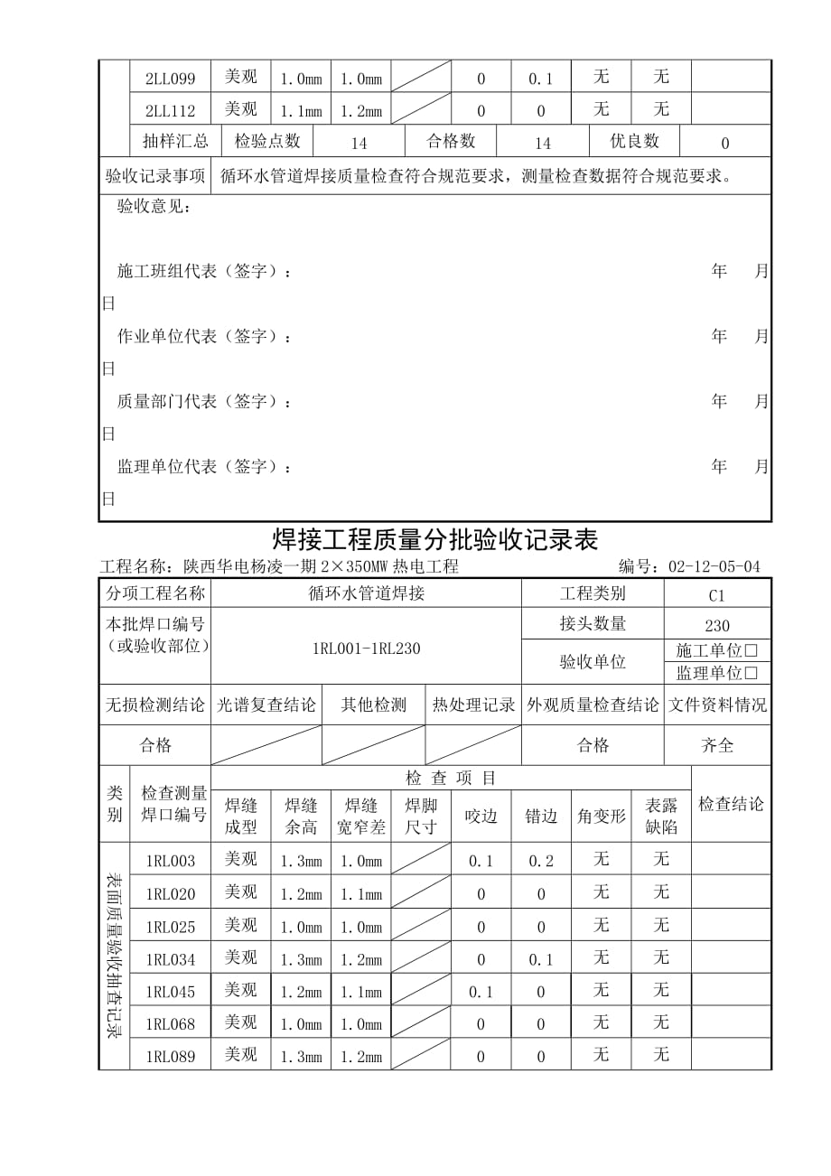 焊接工程质量分批验收记录表_第4页