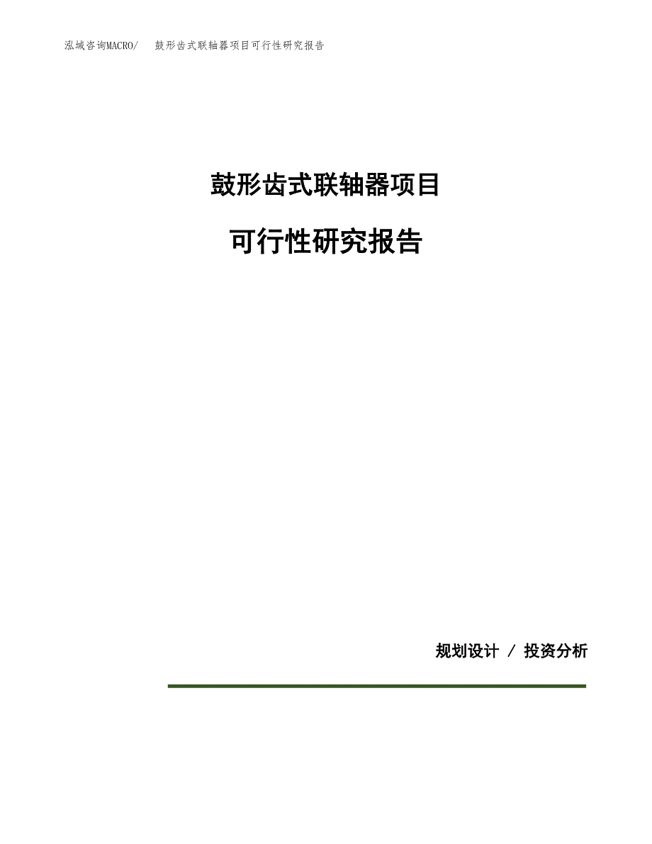 鼓形齿式联轴器项目可行性研究报告[参考范文].docx_第1页