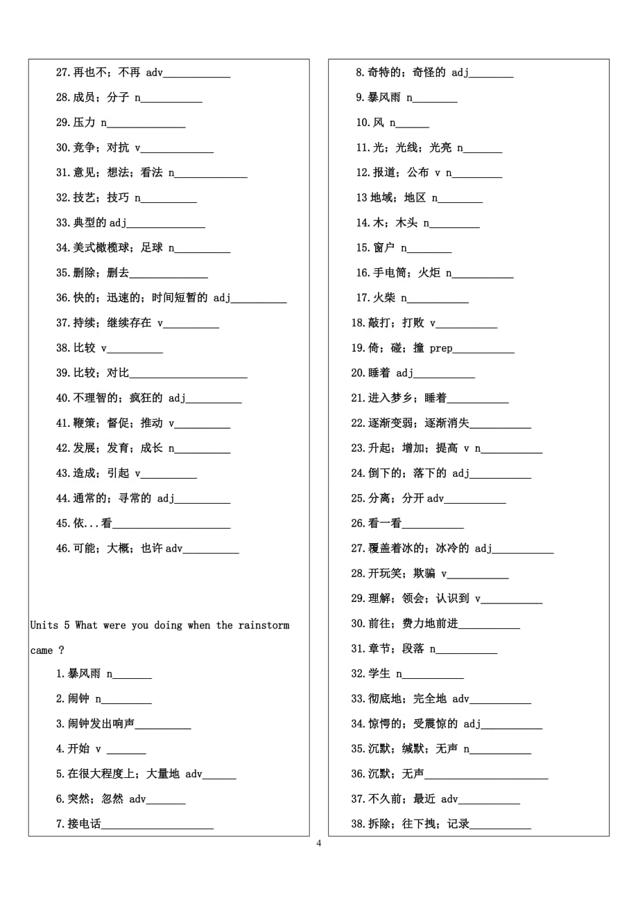 最新部编人教版八年级英语下册单词表默写版_第4页