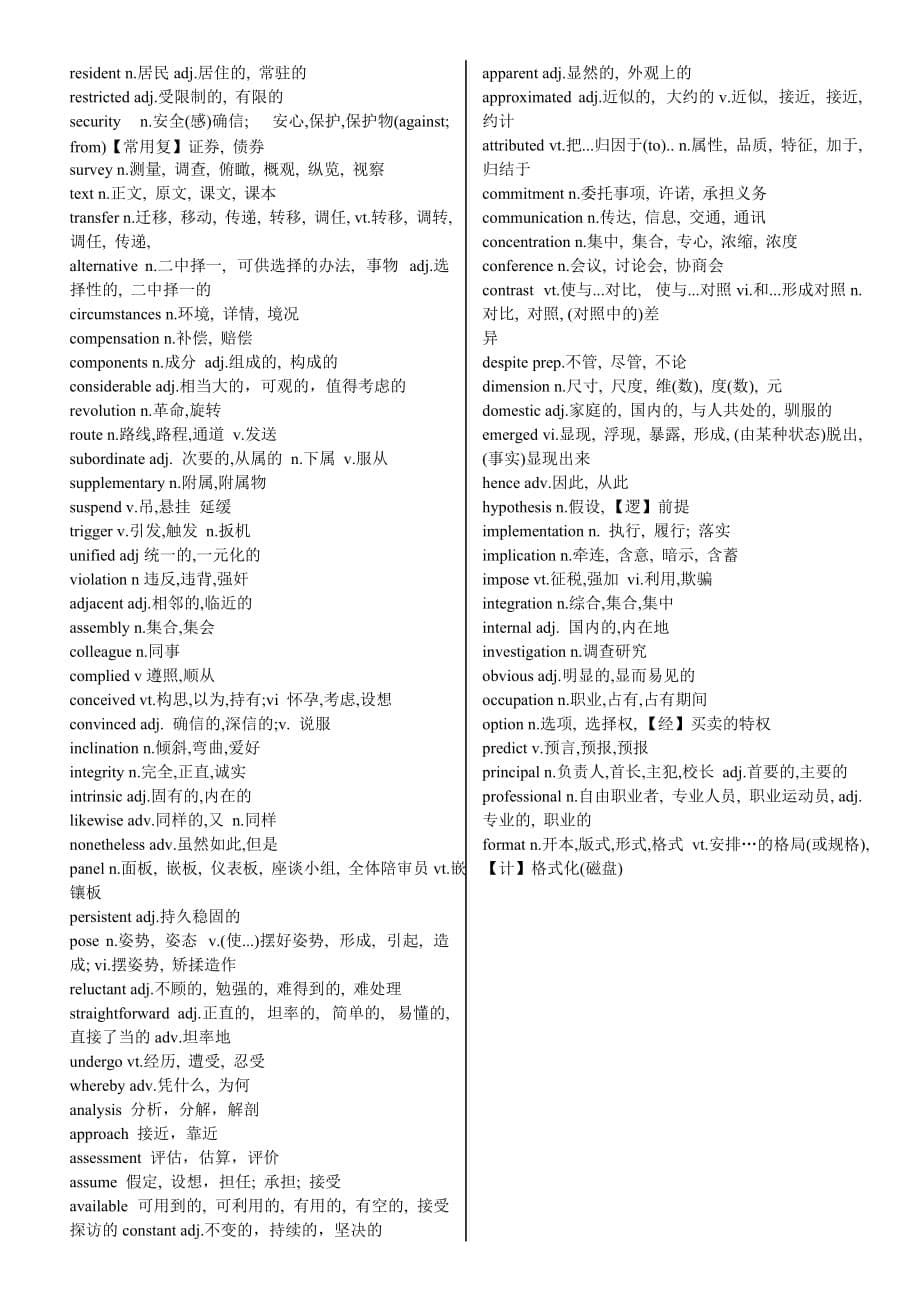 考研英语核心词汇(精心整理版)_第5页