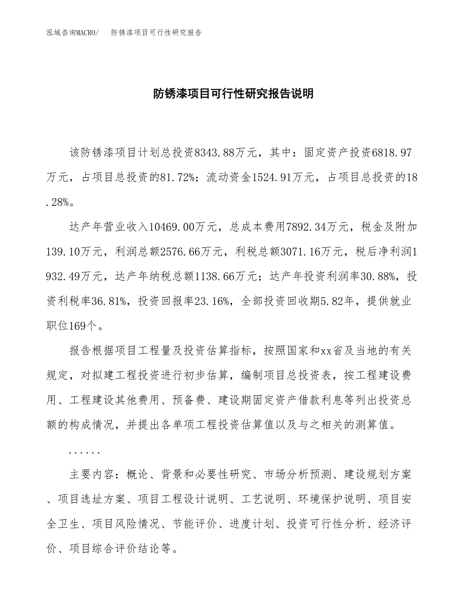 防锈漆项目可行性研究报告[参考范文].docx_第2页