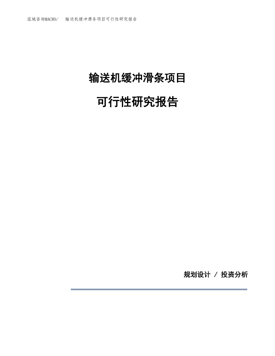 输送机缓冲滑条项目可行性研究报告[参考范文].docx_第1页