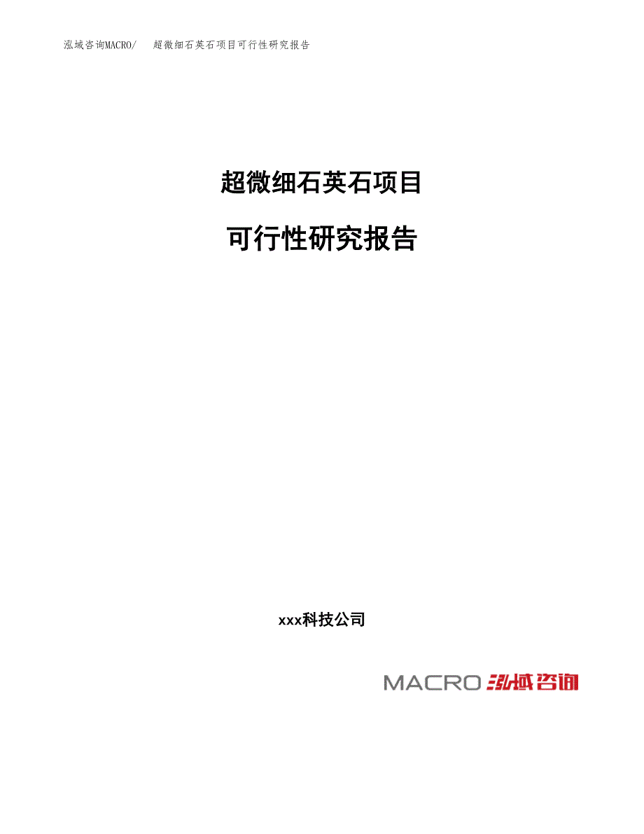 超微细石英石项目可行性研究报告_范文.docx_第1页