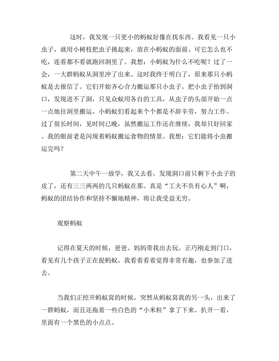 2019年蚂蚁有趣的作文400字作文有趣的发现蚂蚁400字范文_第4页