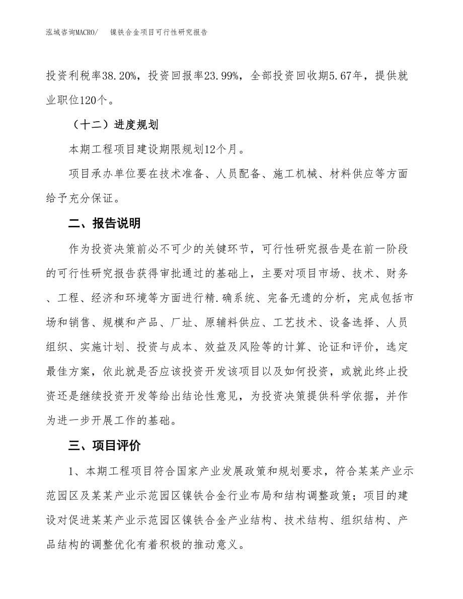 镍铁合金项目可行性研究报告[参考范文].docx_第5页