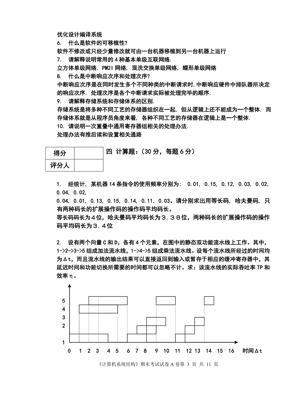 计算机系统结构期末考试试题及其答案资料_第3页