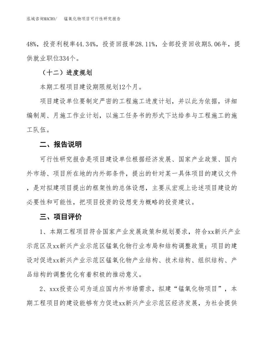 锰氧化物项目可行性研究报告[参考范文].docx_第5页