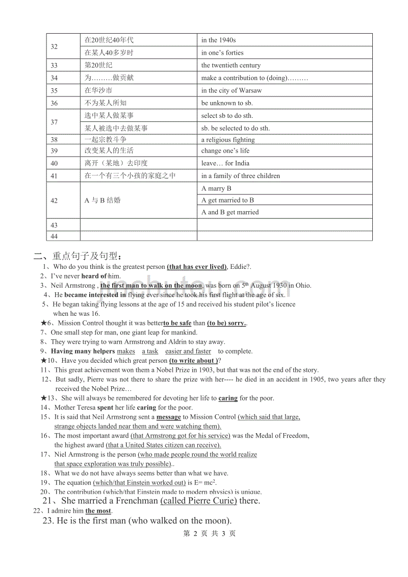 9B Unit 4词组、句型及语法复习提纲.doc_第2页
