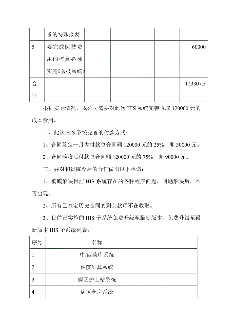 关于his系统完善需收费的说明_第2页