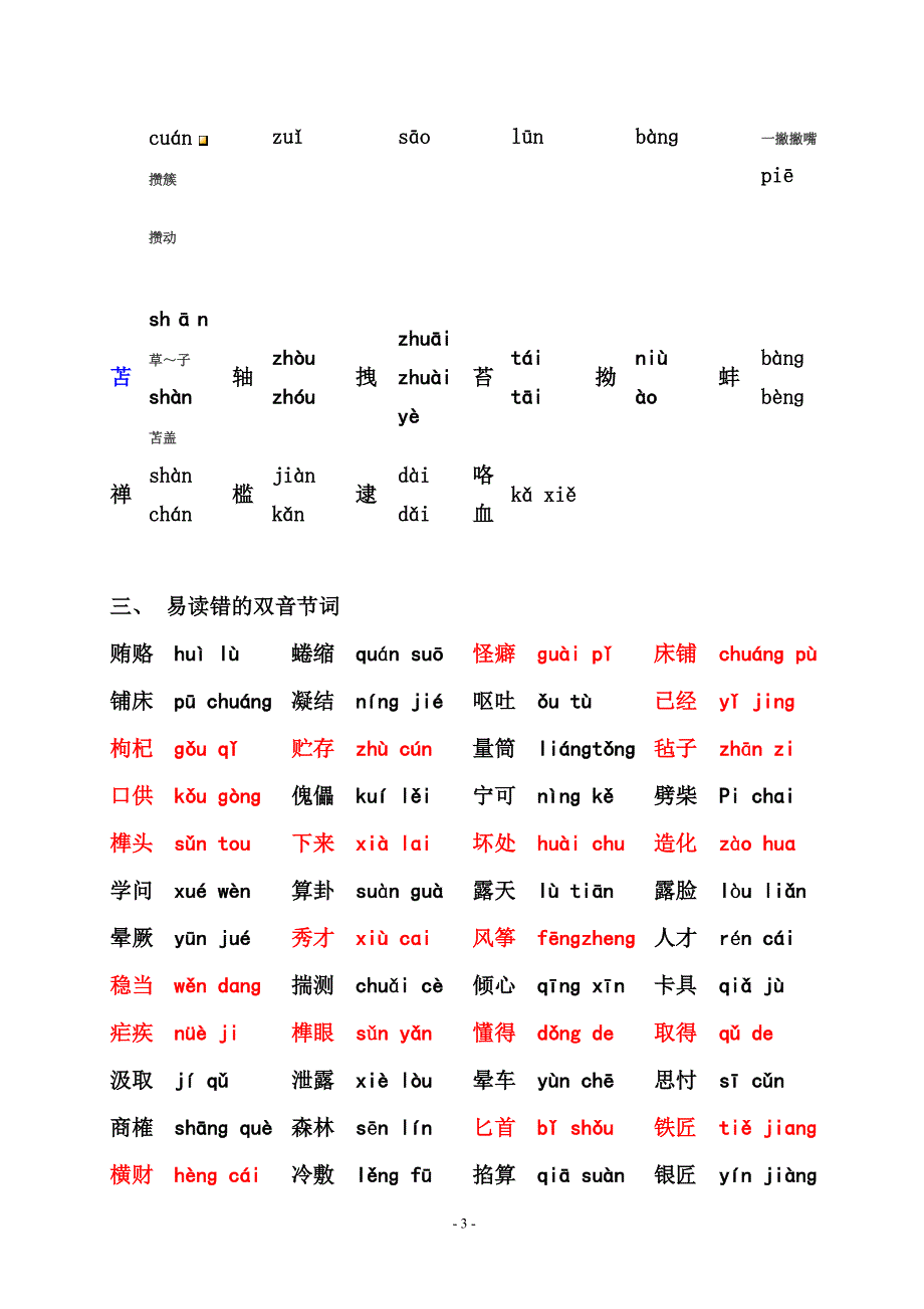 普通话水平测试难认的字资料_第4页