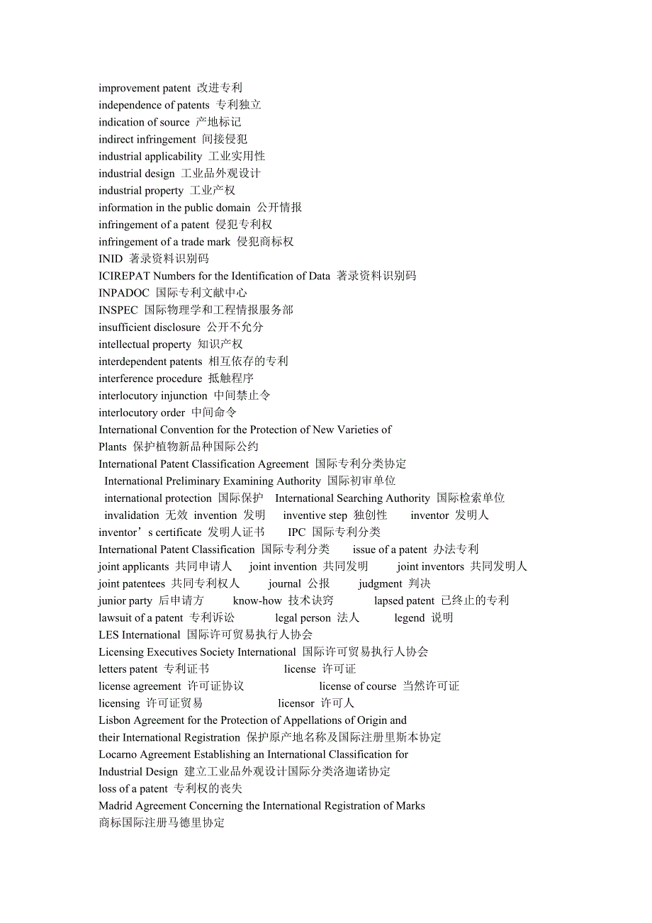 专利相关英语词汇实用资料_第4页