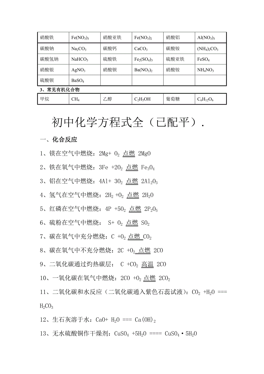 初中常见化学式及化学方程式大全.doc22_第2页