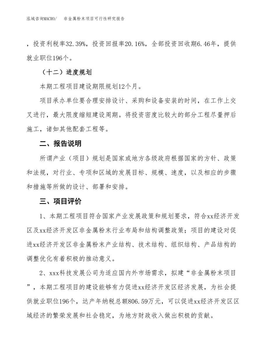 非金属粉末项目可行性研究报告[参考范文].docx_第5页